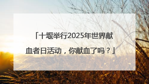 十堰举行2025年世界献血者日活动，你献血了吗？